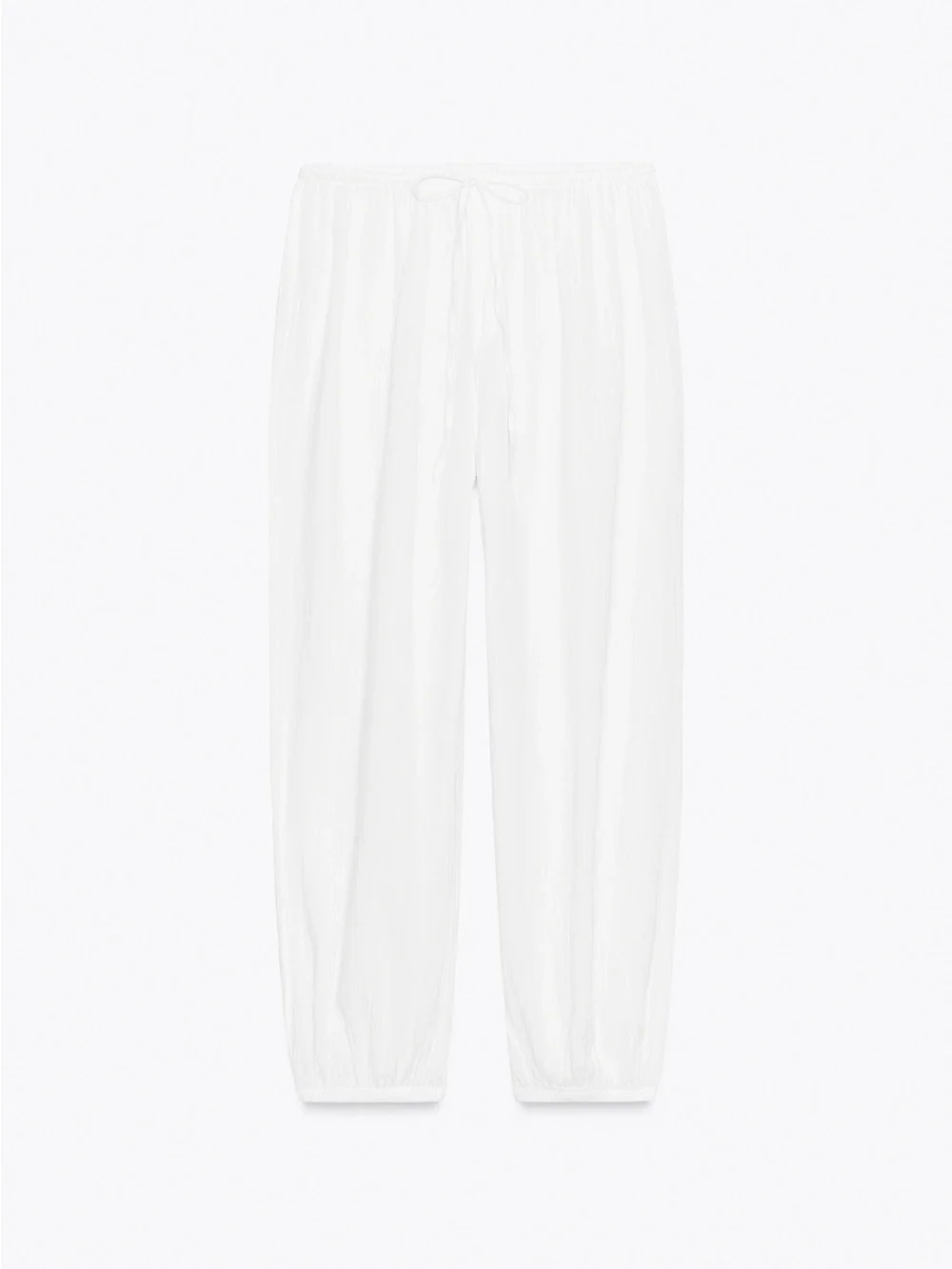 Lightweight White Drawstring Lounge Pants